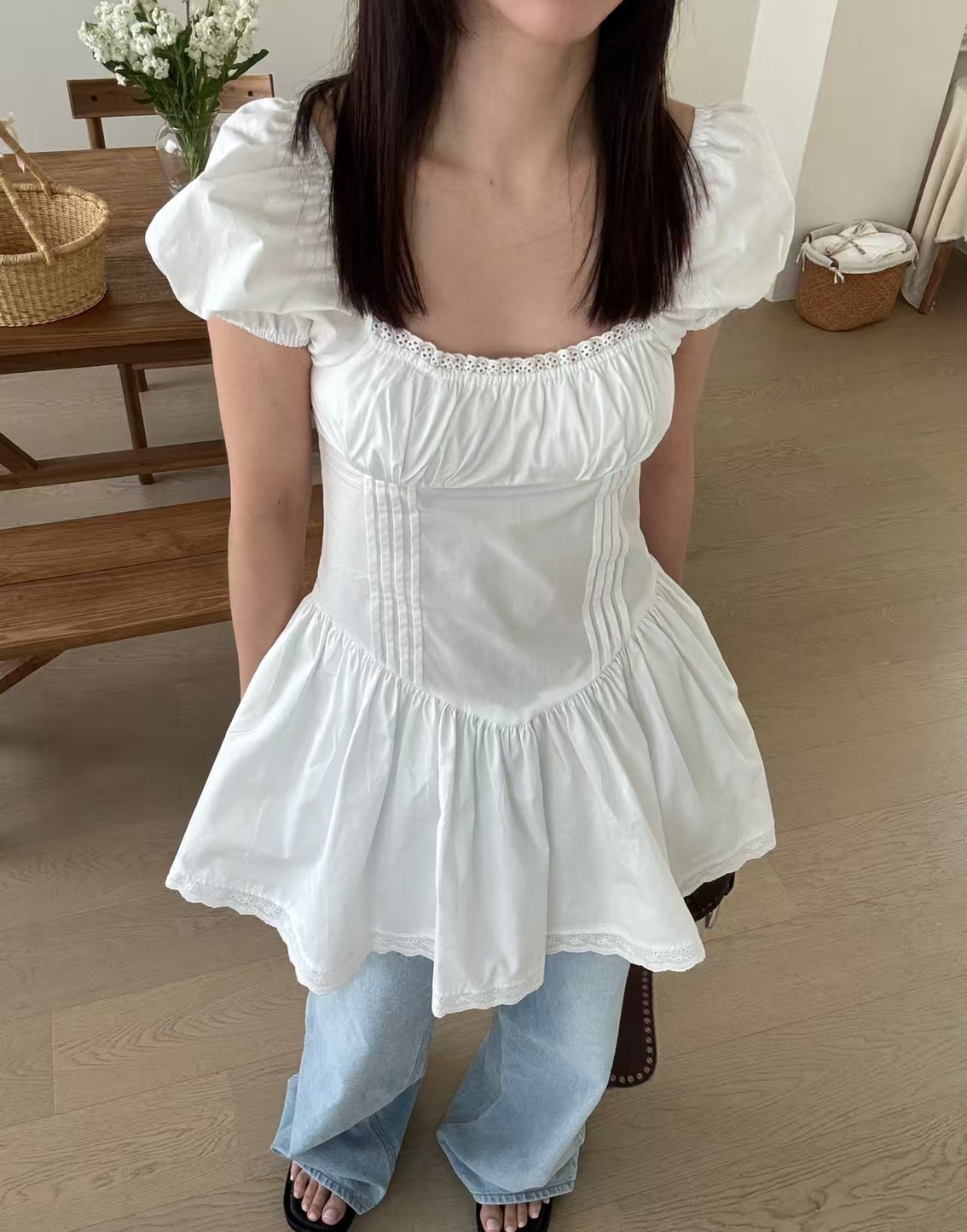 公主袖蘿莉短洋裝