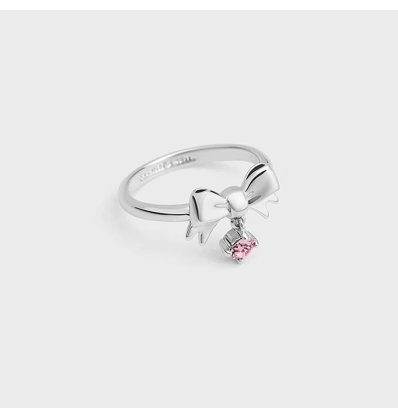 2026最新款 CHARLES & KEITH 小CK 蝴蝶結水鑽 吊墜戒指