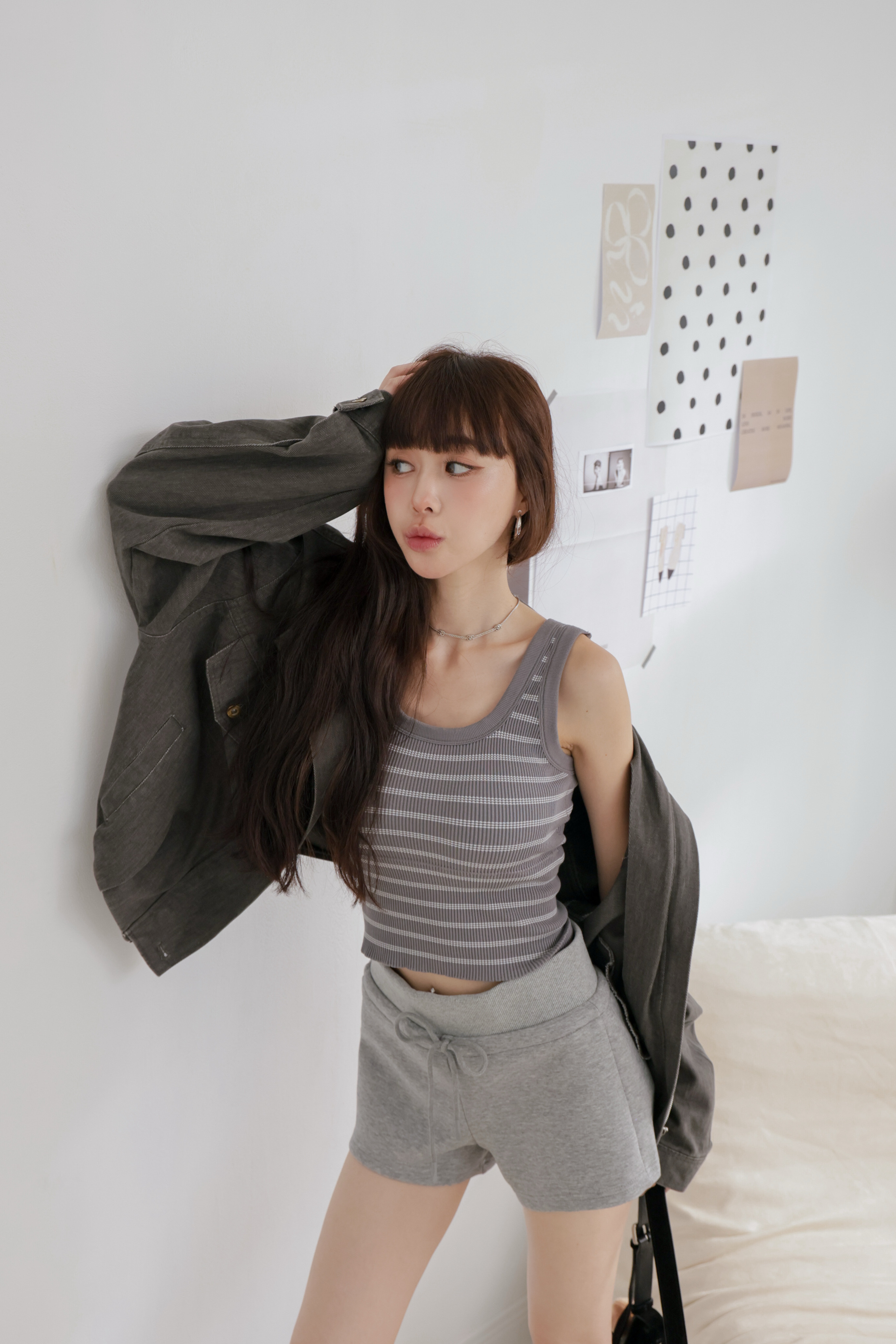 腰部抽繩小短褲 P15