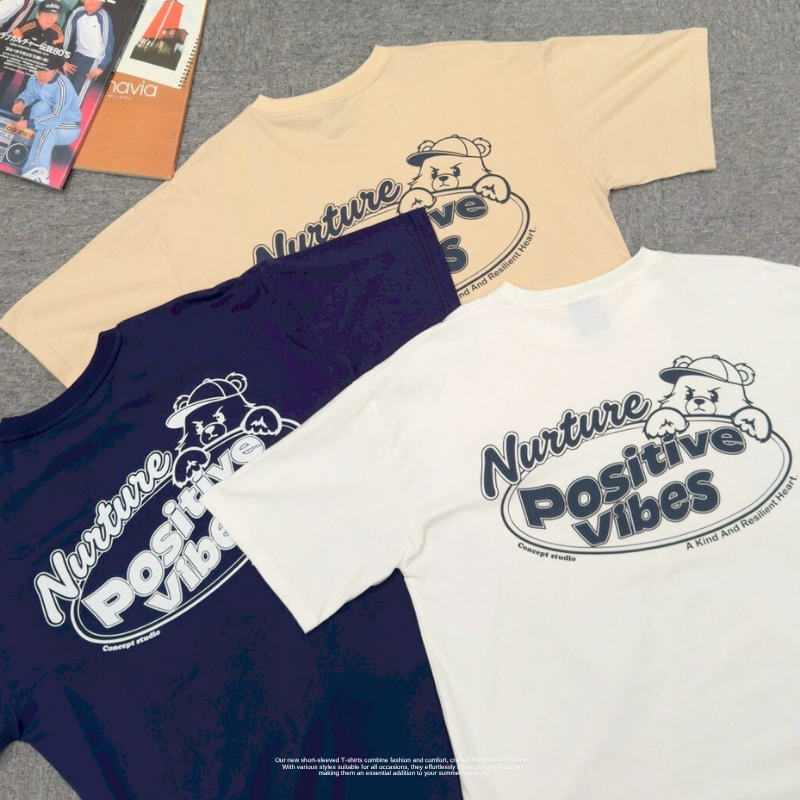 潮流帽子熊休閒短T