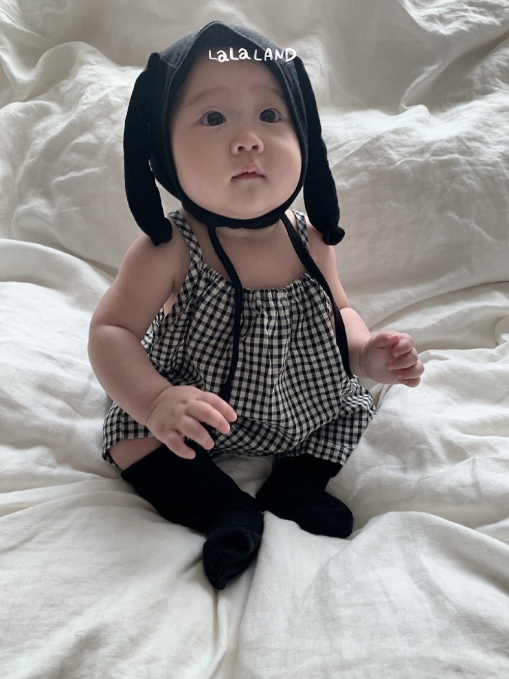 Lala land 格紋吊帶褲 / 2色 (Bebe)