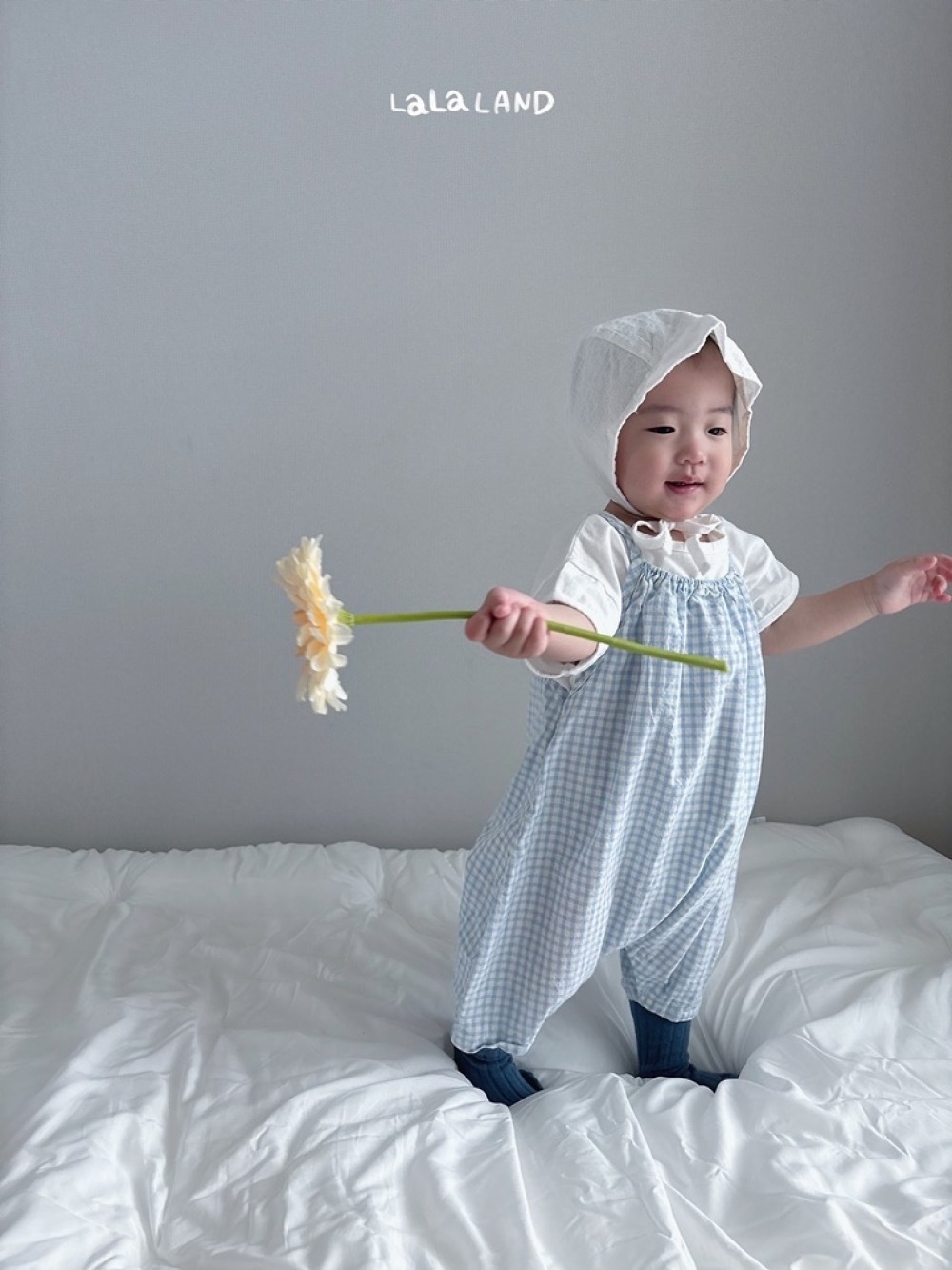 Lala land 格紋吊帶褲 / 2色 (Bebe)