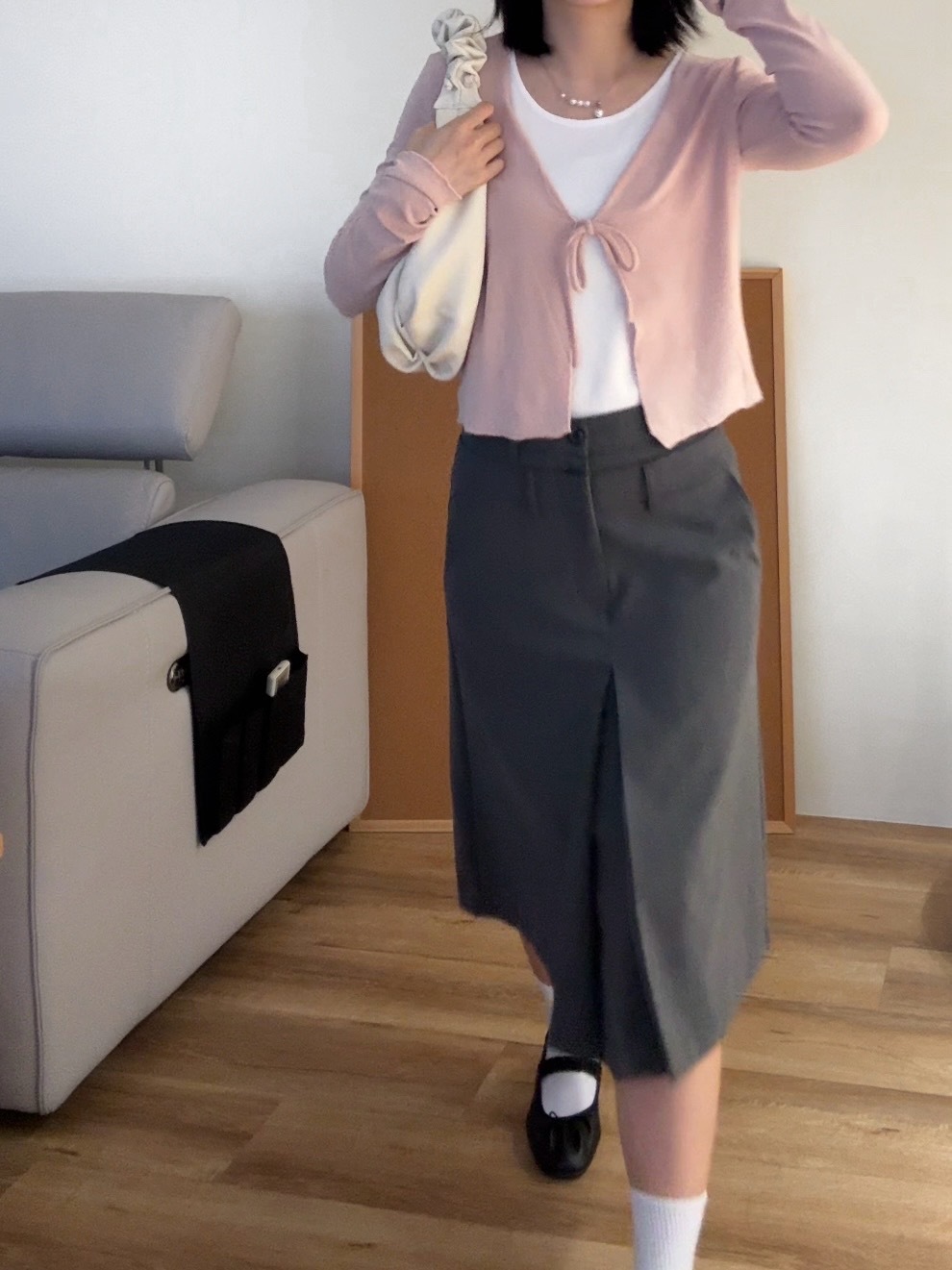 超彈力綁帶薄織小外套 (粉)