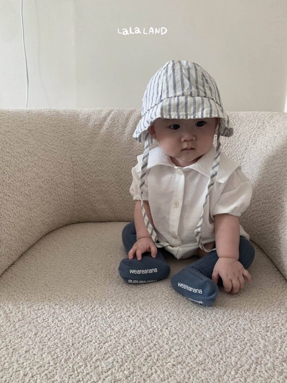 Lala land 海軍領襯衫包屁衣 / 2色 (Bebe)