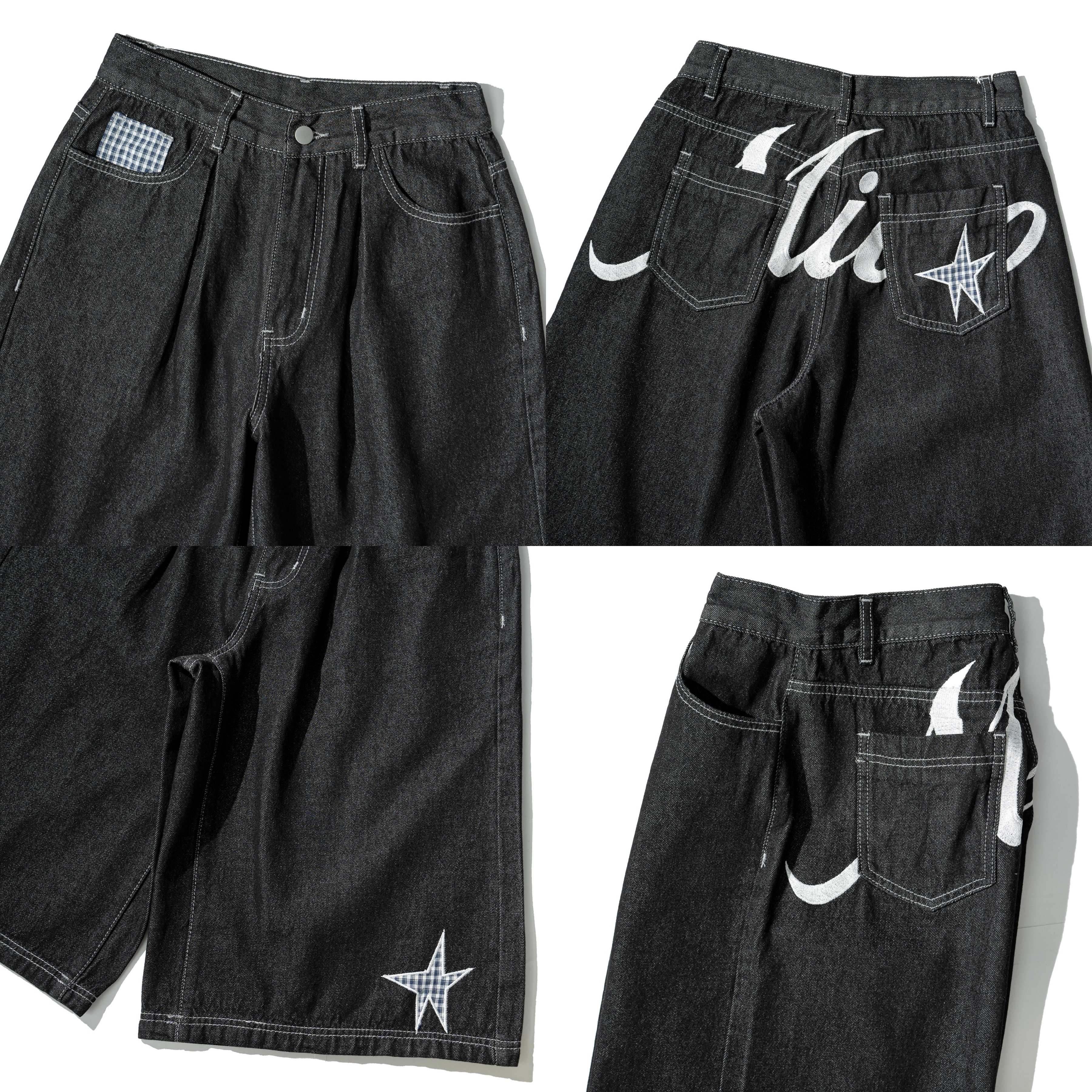 AGILITY MIAO Star Plaid Jorts 星星格紋 牛仔 七分褲 [M-J8]