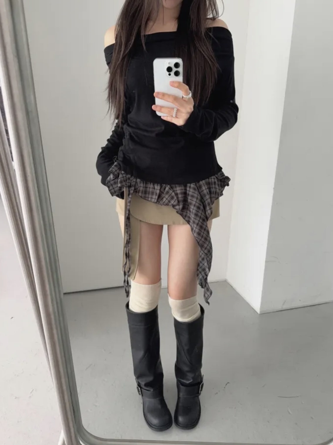 正韓 芭蕾風一字領上衣🩶