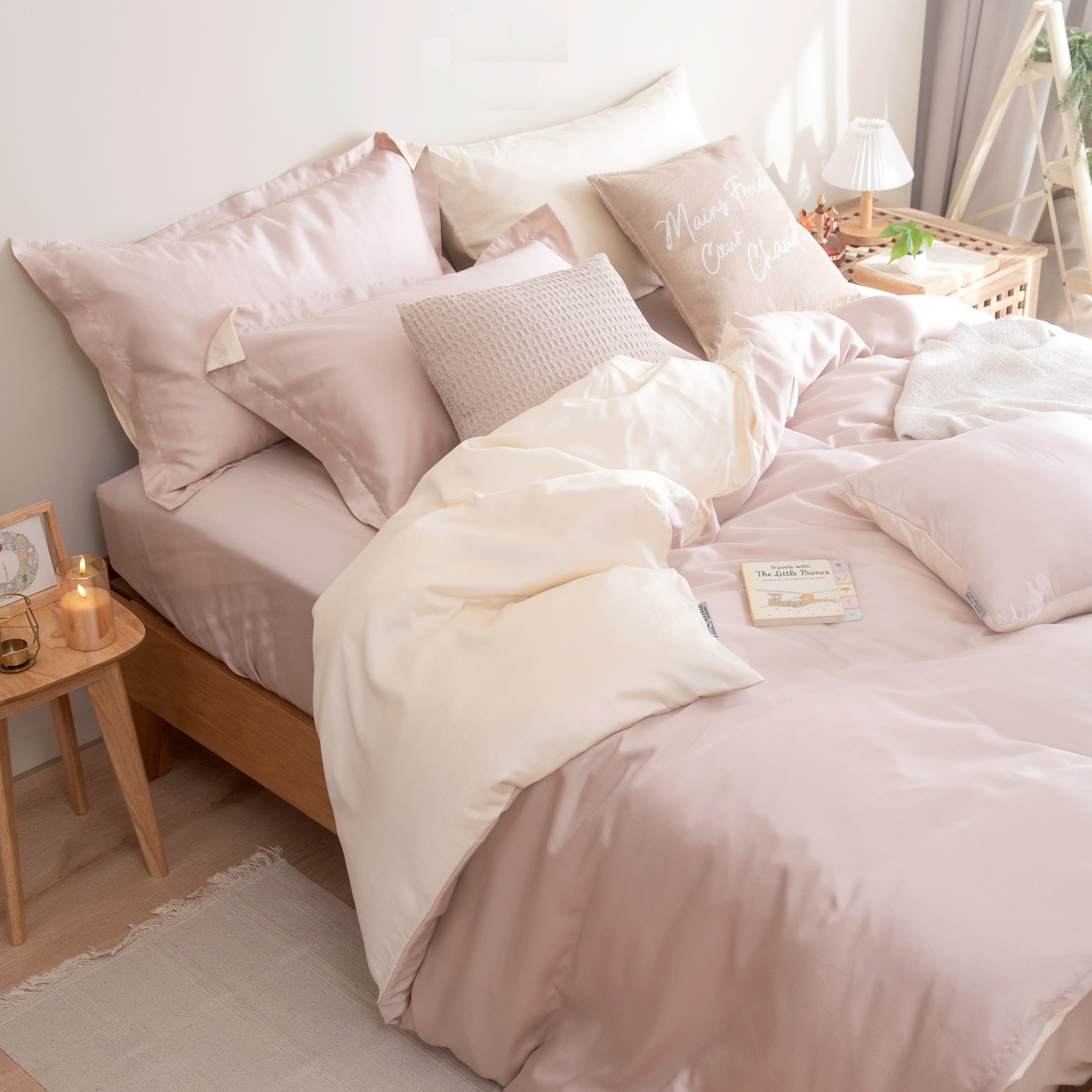 60支天絲薄被單 | 薄櫻 x 奶油黃