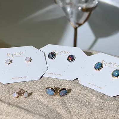 果石嚴選澳洲歐珀耳釘