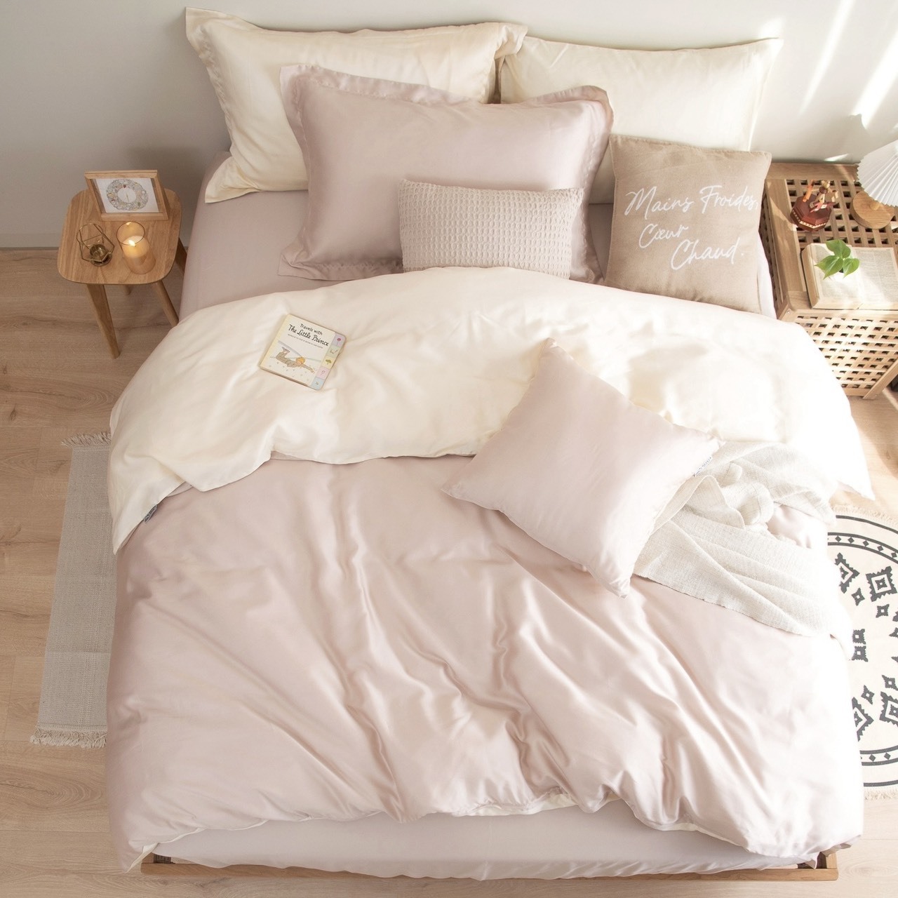 60支天絲兩用被 | 薄櫻 x 奶油黃