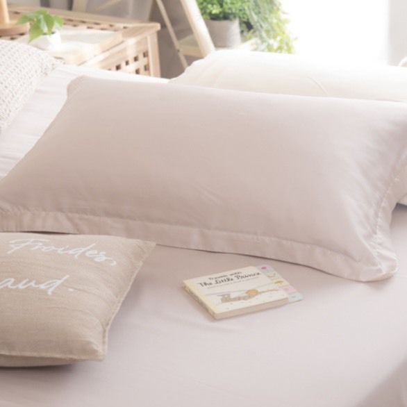 60支天絲床包組 | 薄櫻 x 奶油黃