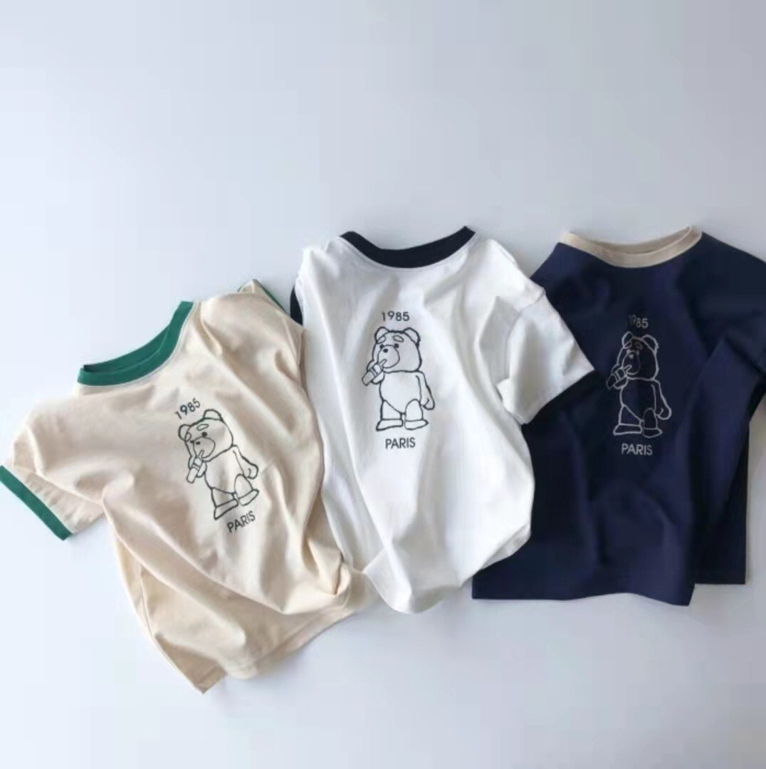 任選兩件$400【H0627】韓系卡通小熊純棉T恤(73-100)