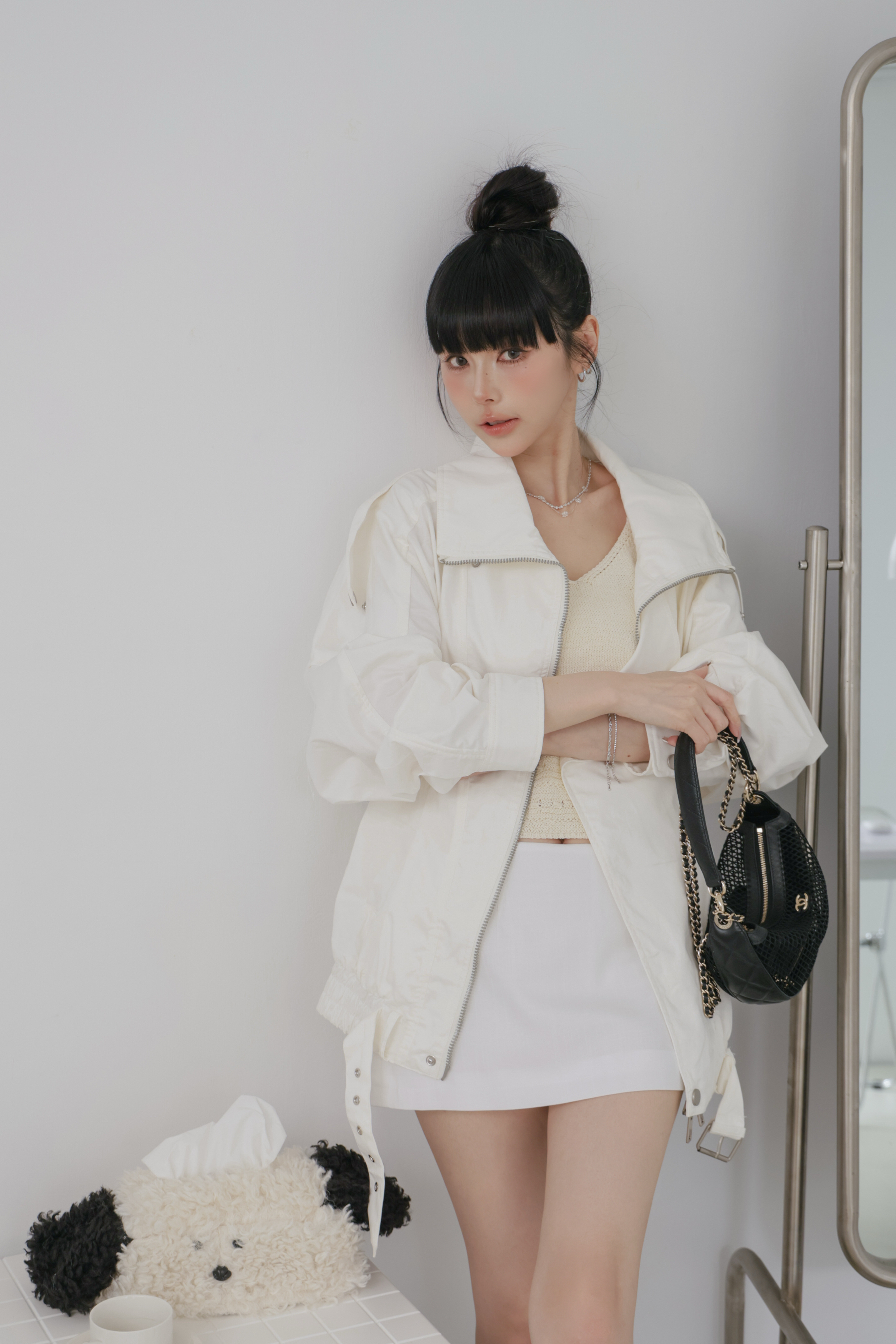 俐落時髦騎士風衣外套 P38