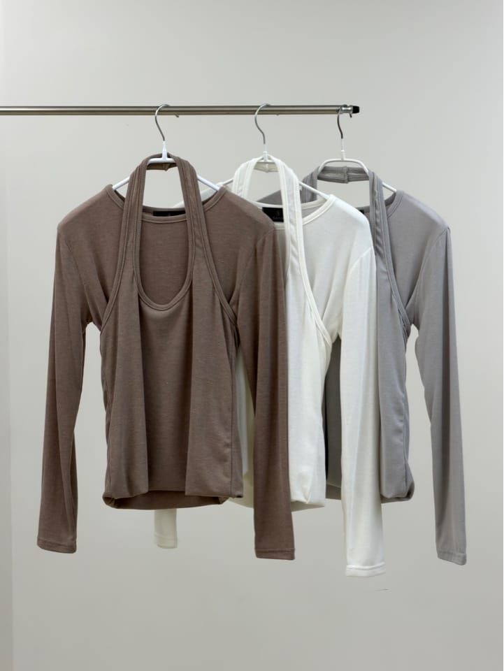 SA6038 假兩件掛頸上衣