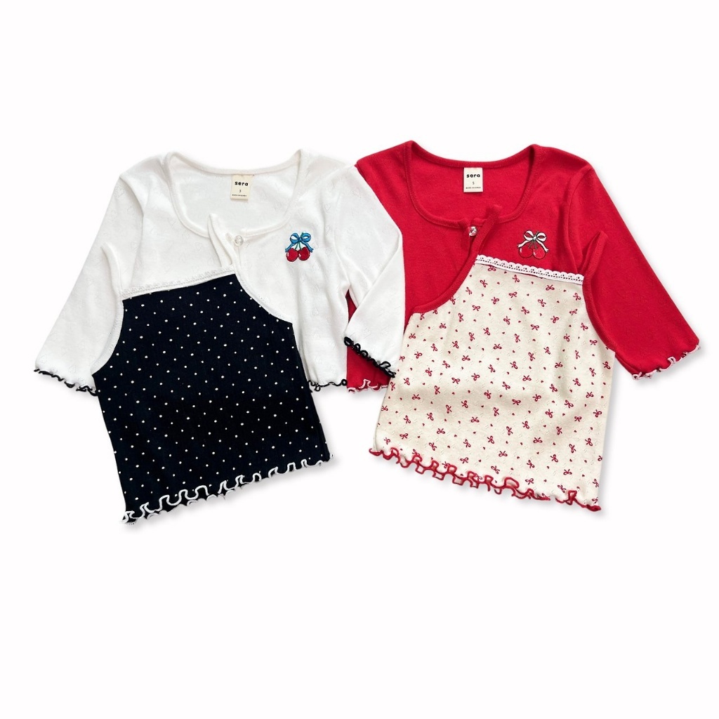 正韓夏SERA 2色櫻桃外套+背心組