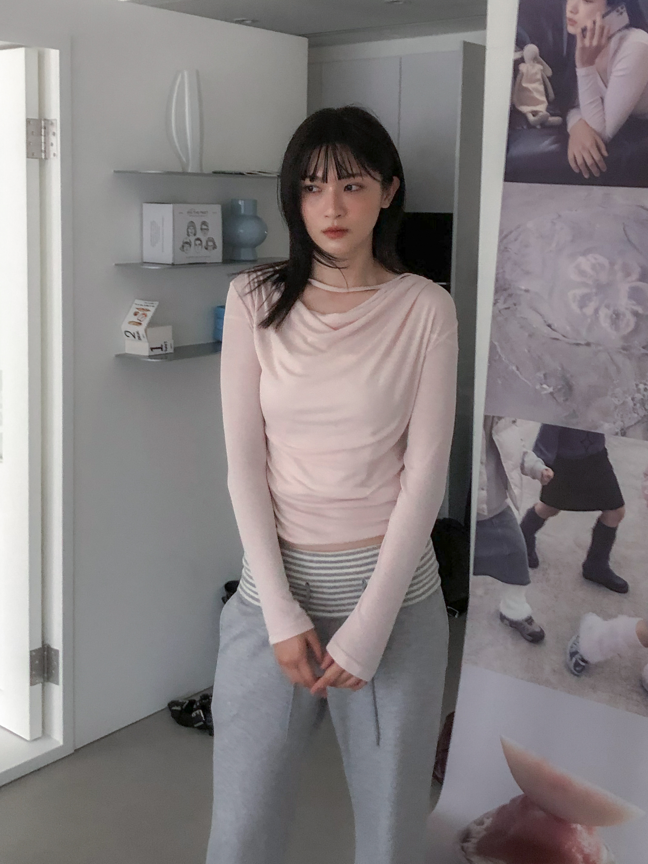 line drape tee #上衣