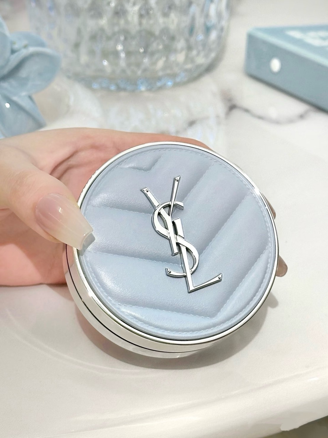 【預購】YSL 聖羅蘭 控油定妝氣墊14g 寶寶藍氣墊 水蜜粉 控油 霧面 海外限定