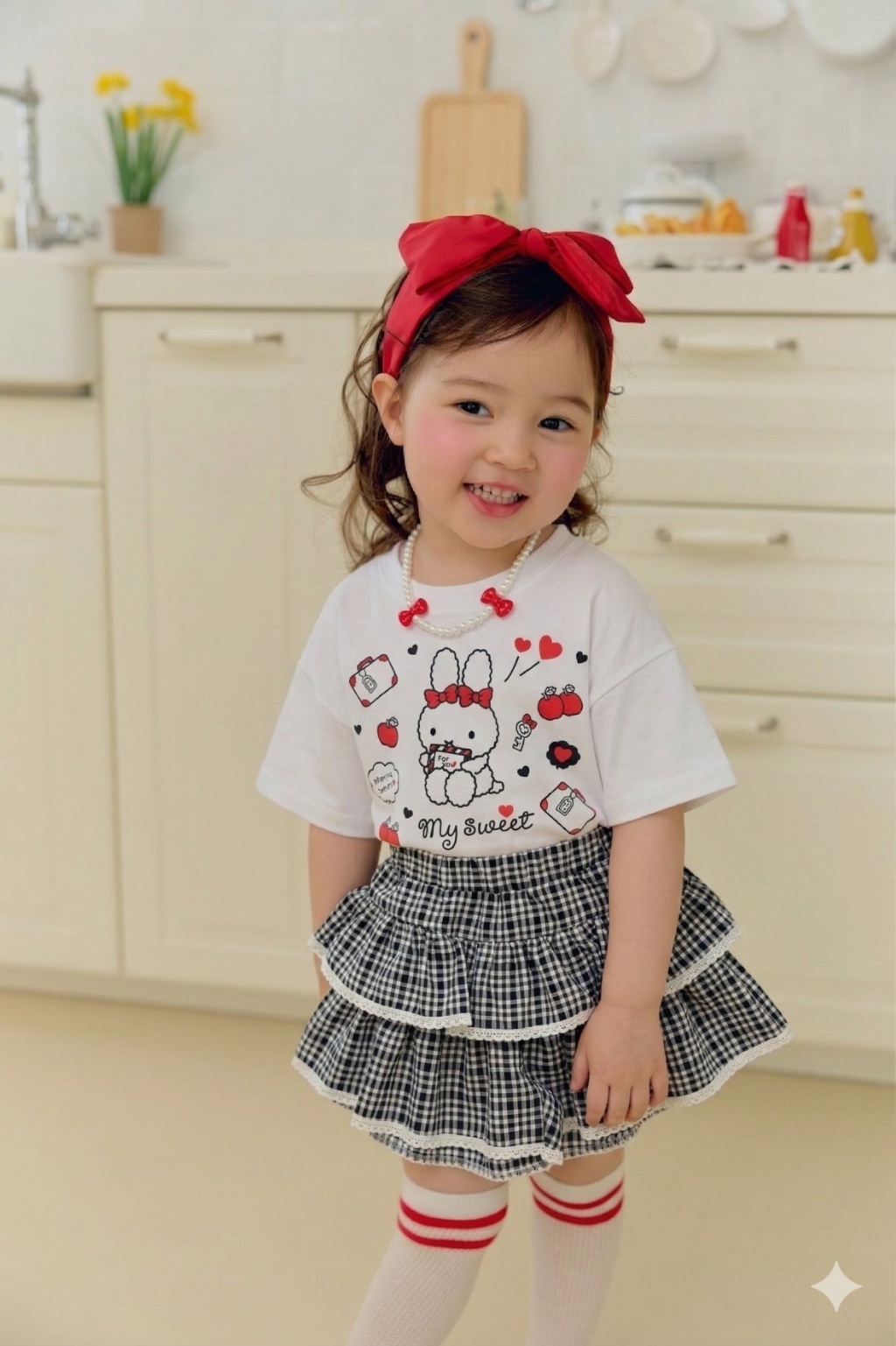 正韓夏SERA 2色愛心兔兔上衣