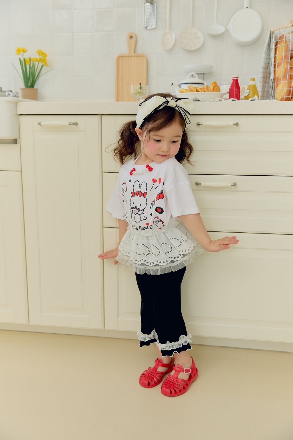 正韓夏SERA 2色愛心兔兔上衣