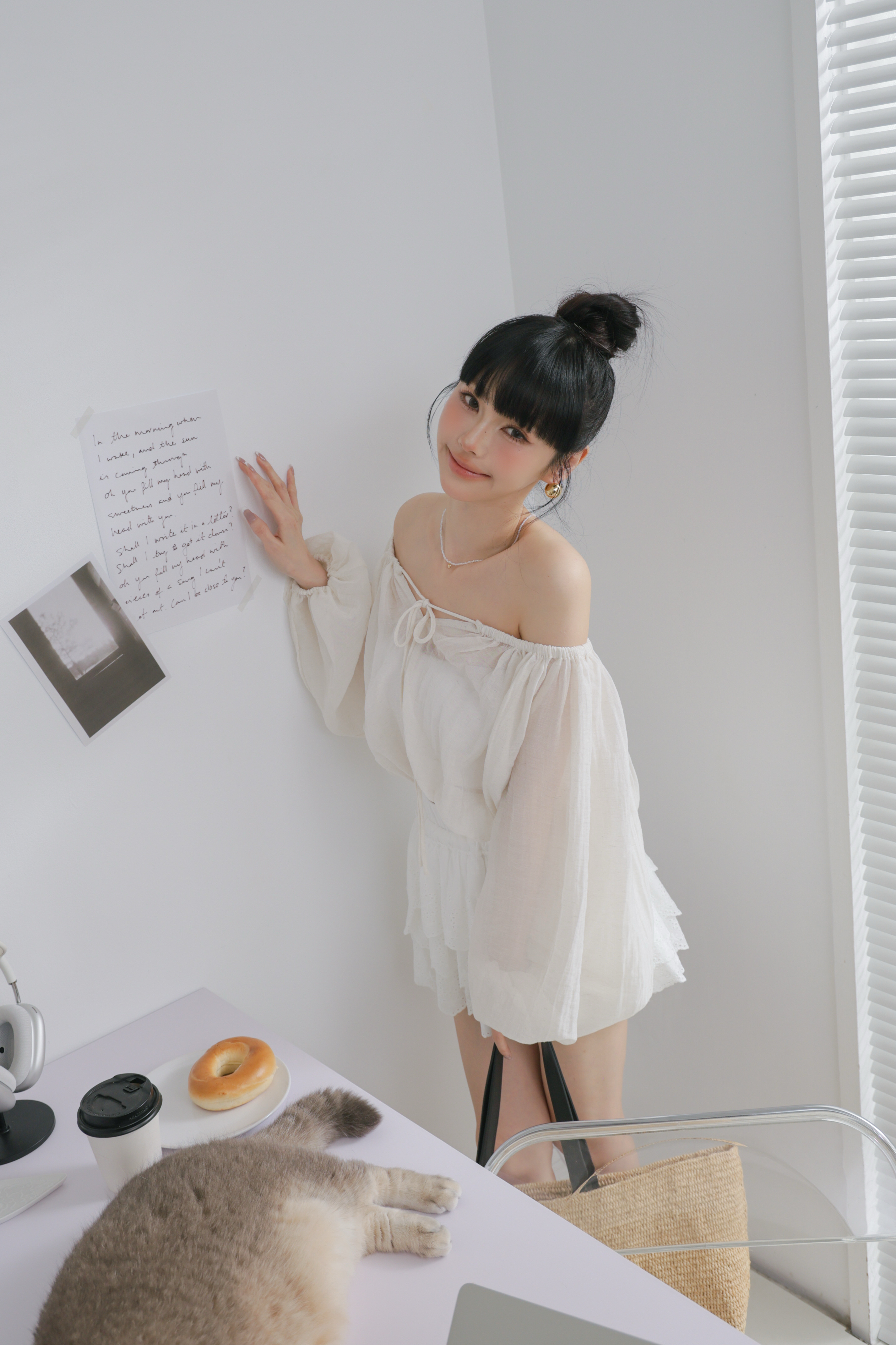 棉麻多way縮口綁帶上衣 P48