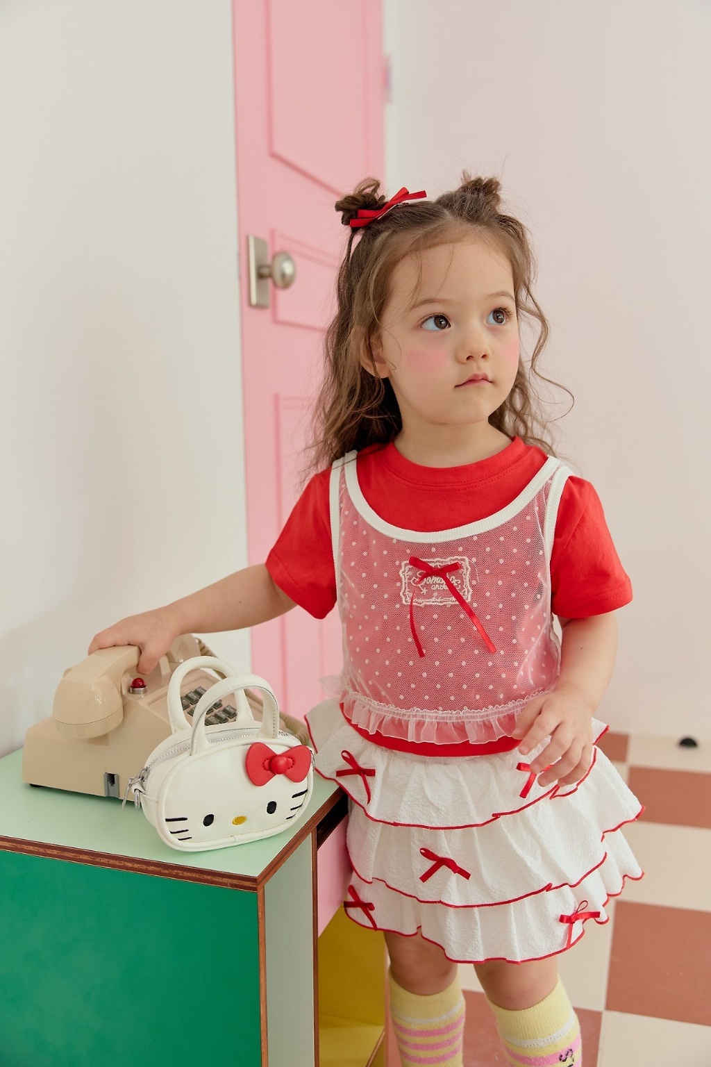 正韓夏SERA 2色點點紗背心上衣