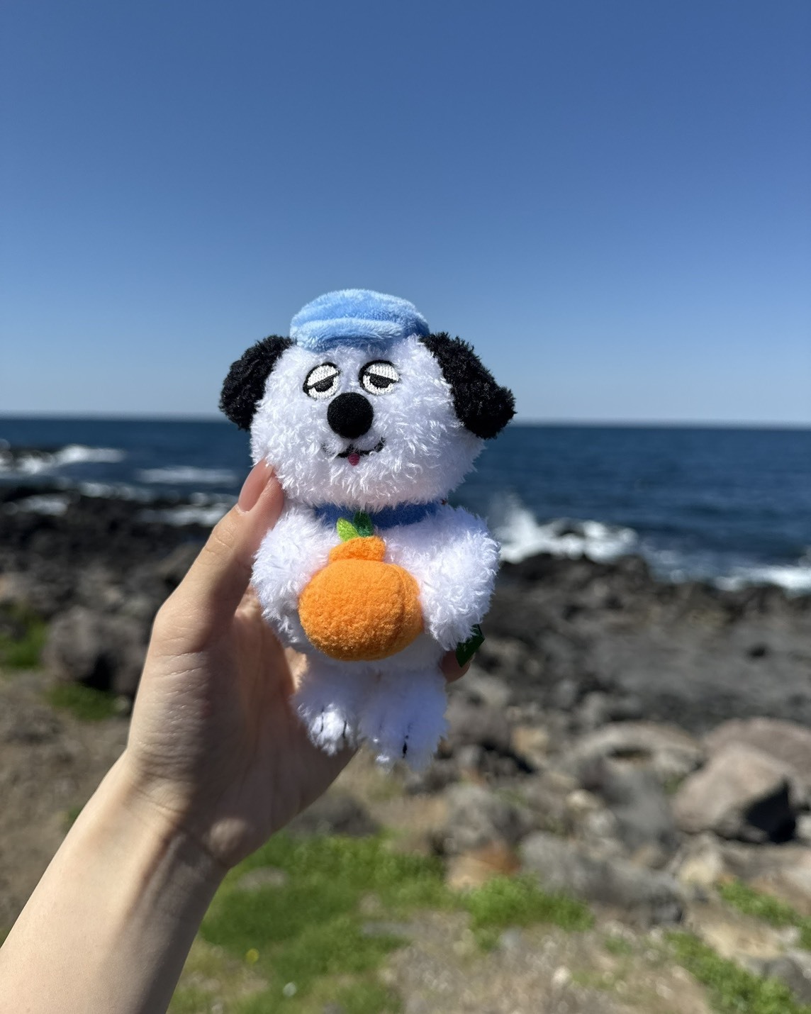 <韓國濟州島限定>Snoopy Garden 史努比 抱橘系列 橘子 毛絨娃娃吊飾