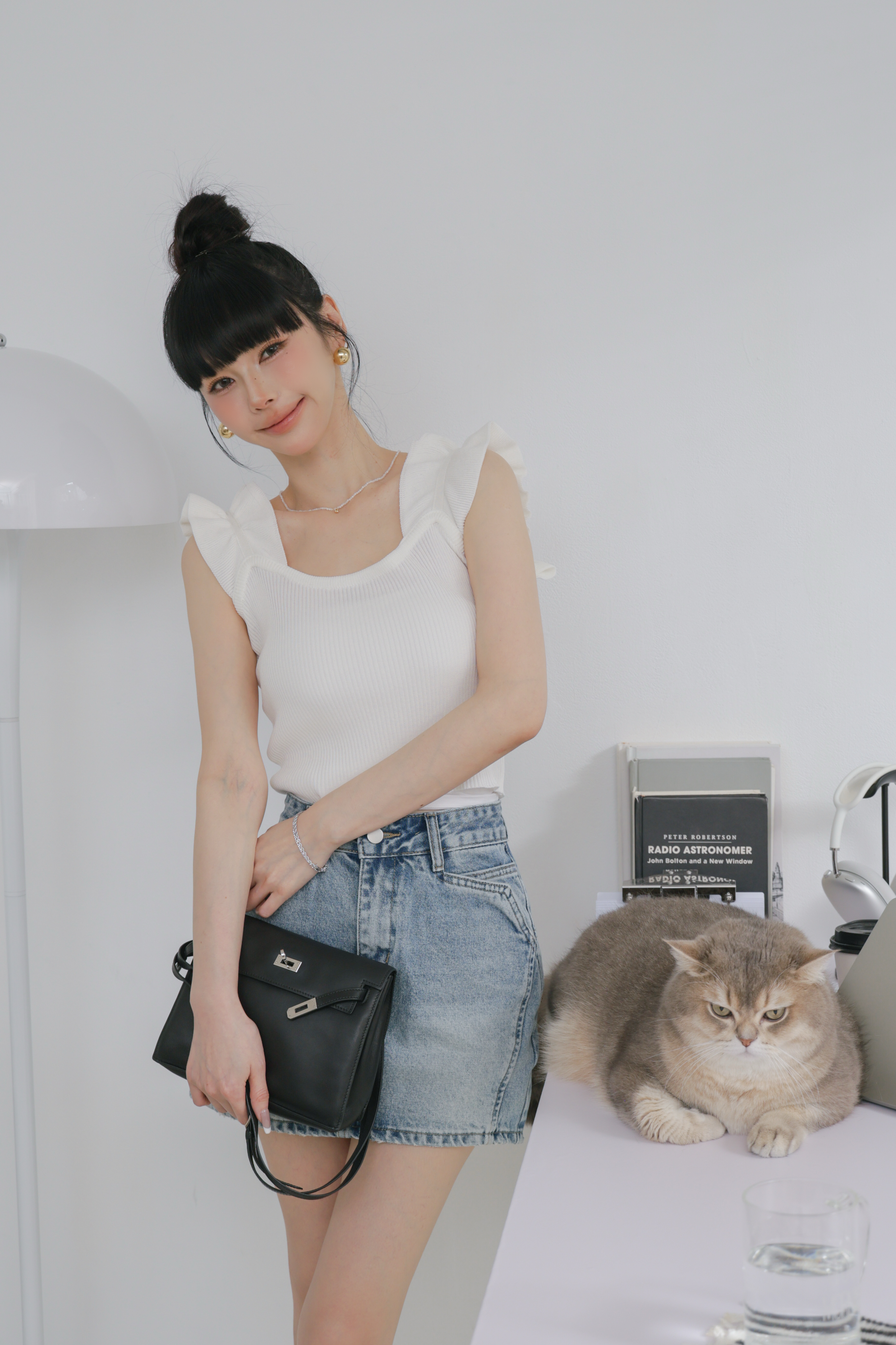 荷葉肩帶針織背心 P53