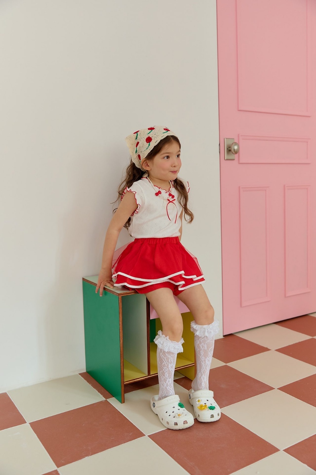 正韓夏SERA 2色捲捲小標蝴蝶結上衣