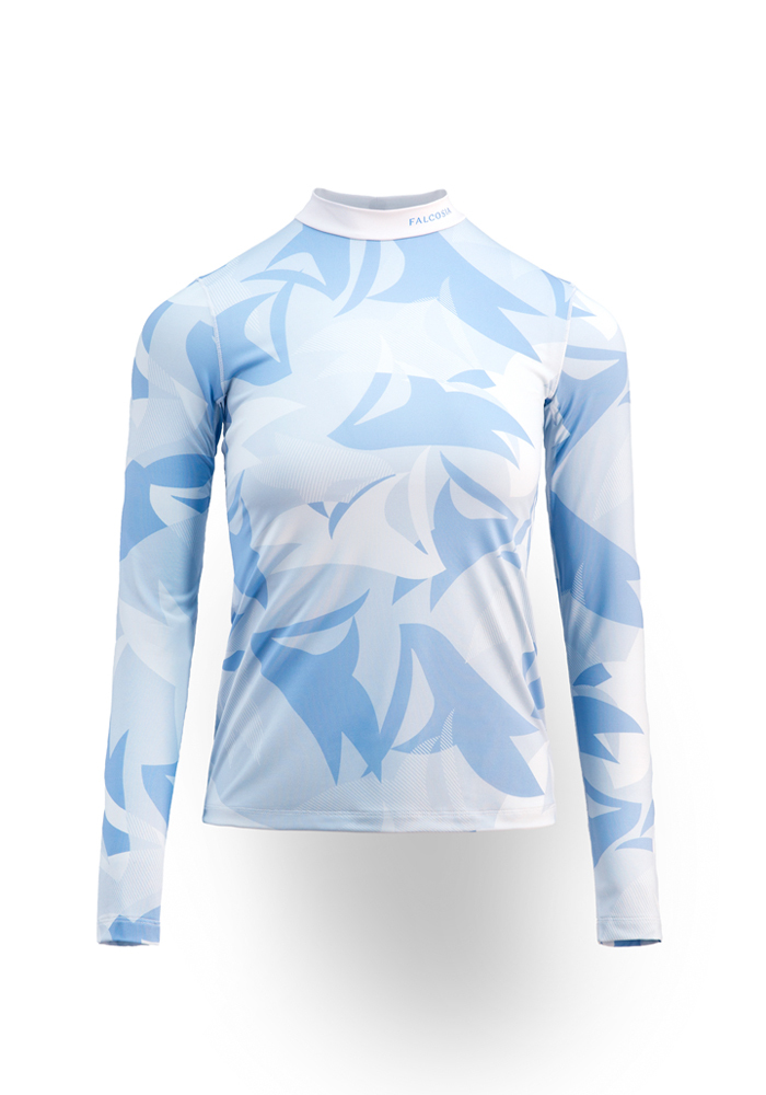 白日夢疊影印花上衣-碎浪霧藍