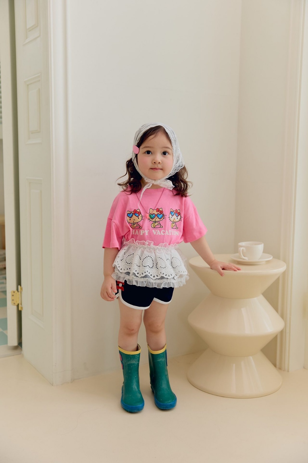 正韓夏SERA 側邊蝴蝶結圓弧短褲