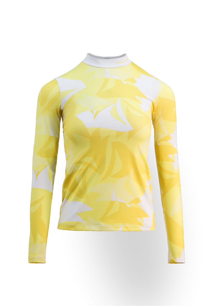 白日夢疊影印花上衣-陽光暖黃