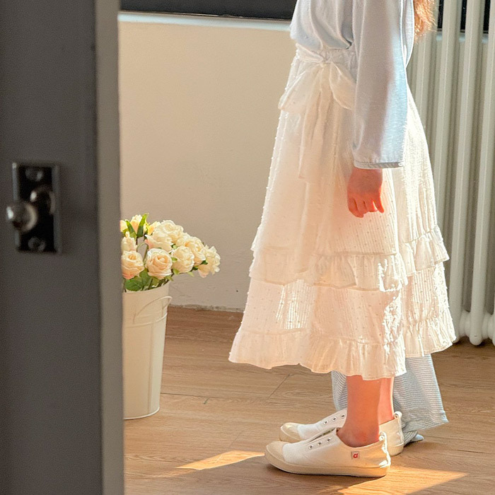 正韓夏NINIBELLO 泡泡感腰間綁帶長裙