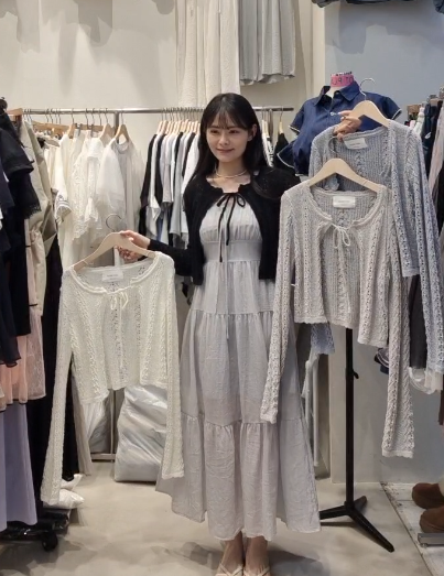 HP6002 麻花針織綁帶小外套