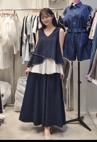 HP6004 尼龍拼摺不規則上衣