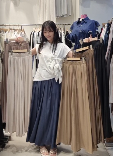 HP6004 大A-line飄逸長裙褲