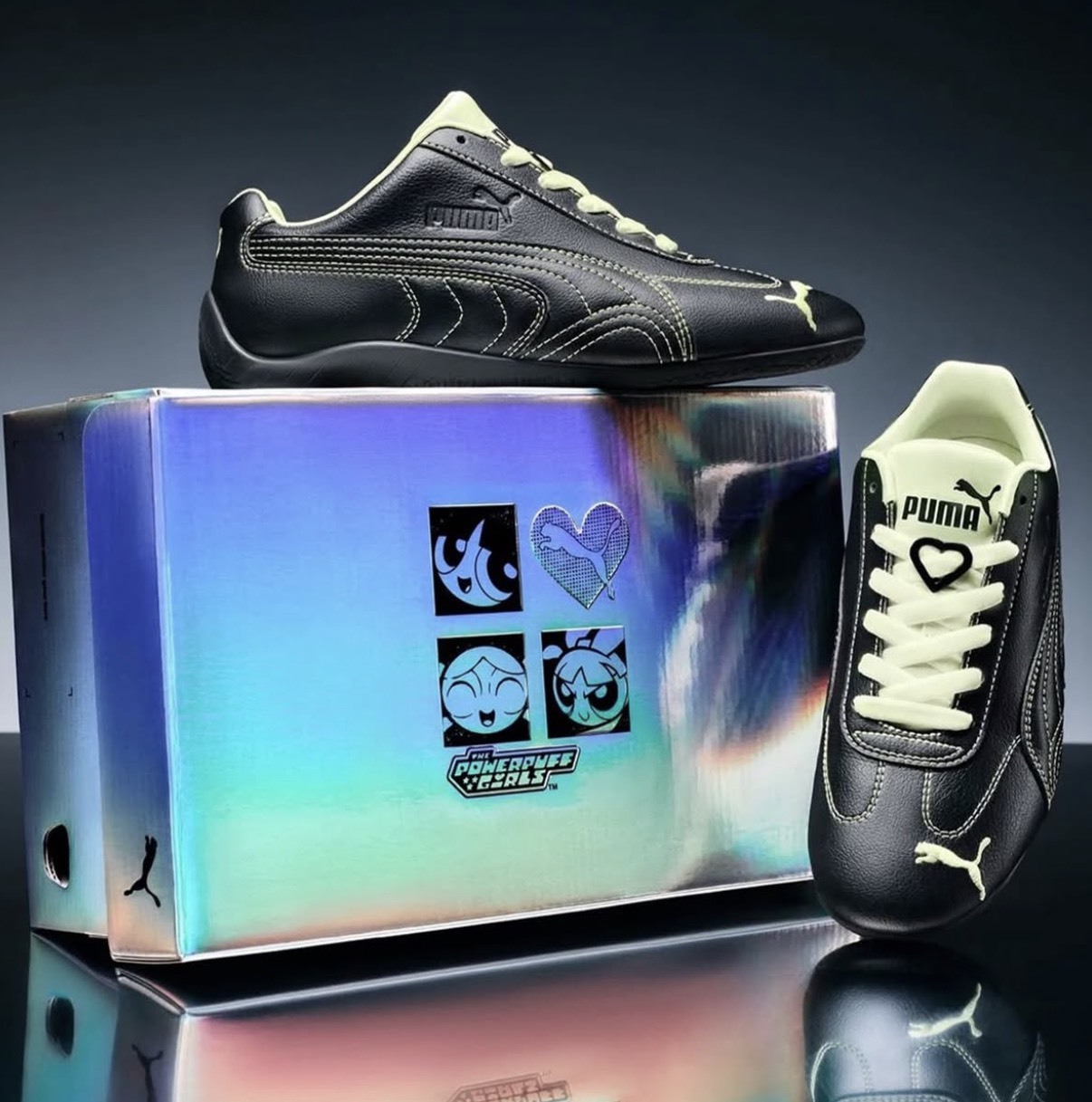 【Focus Store】預購 Powerpuff Girls x Puma Speedcat "Buttercup" 毛毛 飛天小女警聯名 黑綠 408101-01