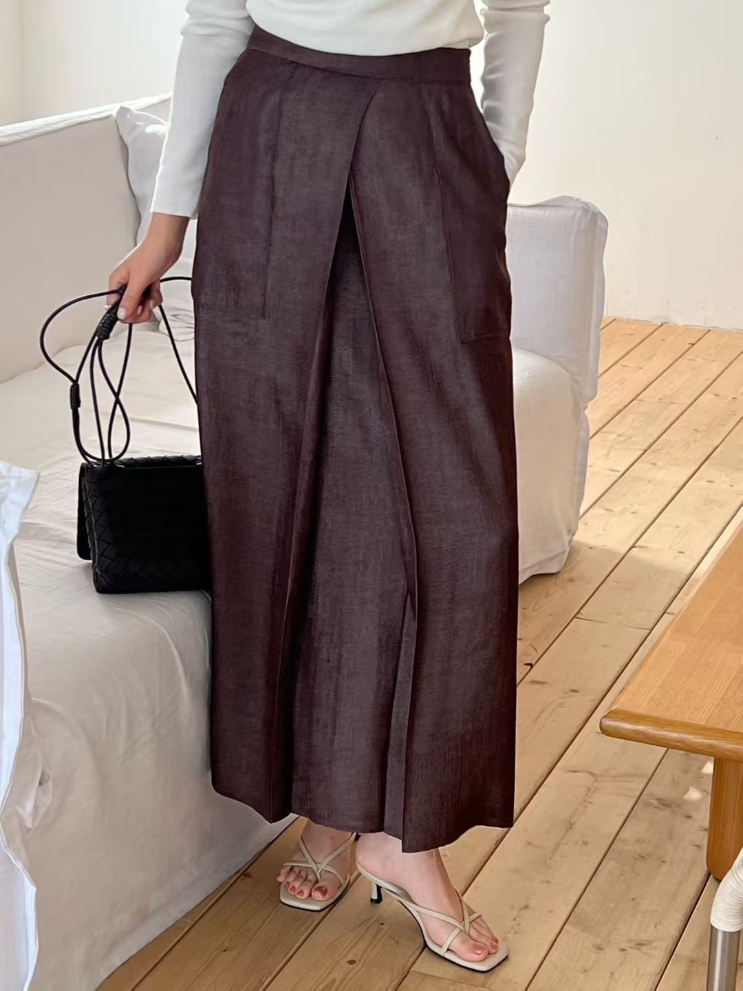 【追加】垂墜感寬版長裙｜顯瘦包覆・優雅俐落日常款