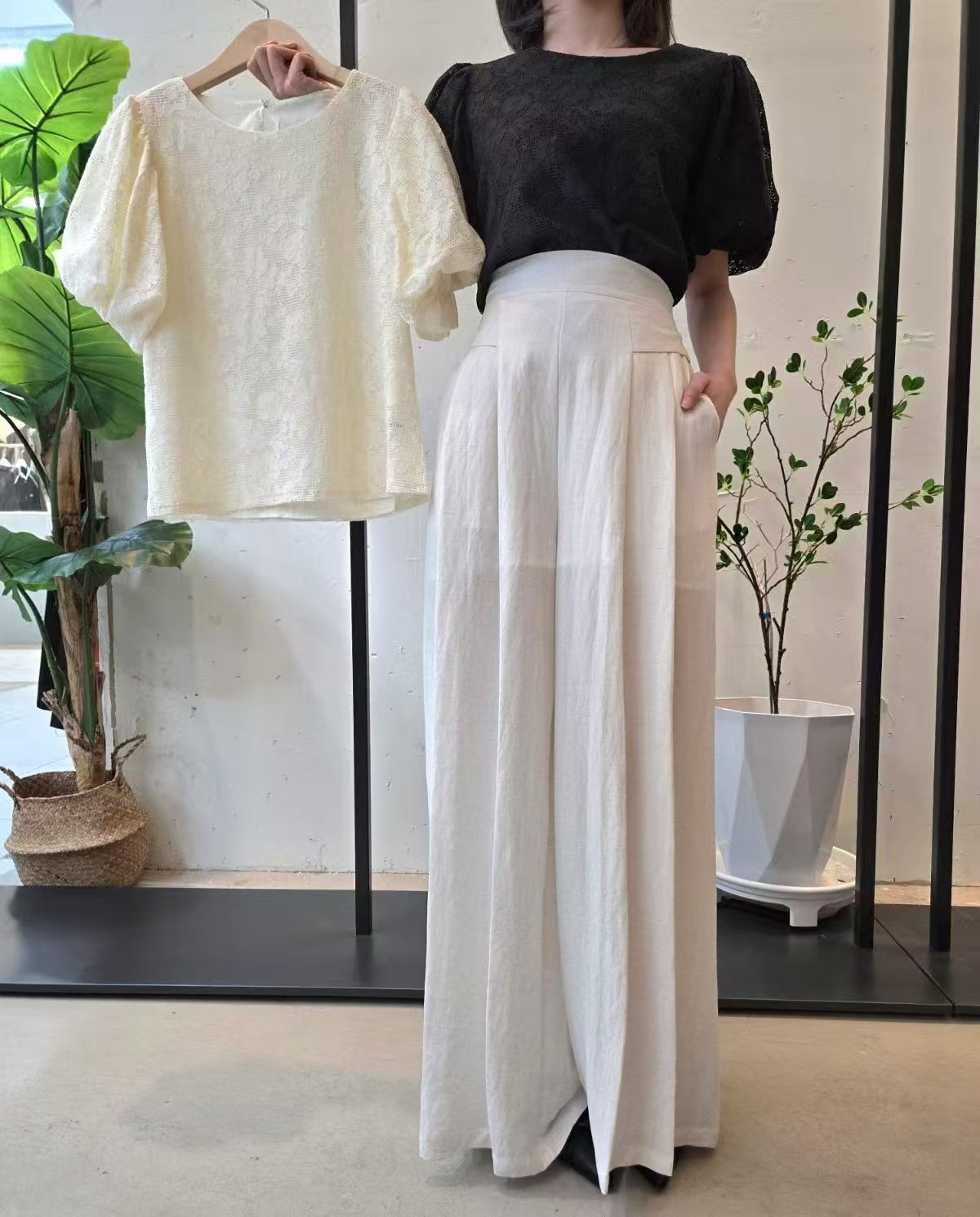 HP6010 優雅全蕾絲公主袖上衣