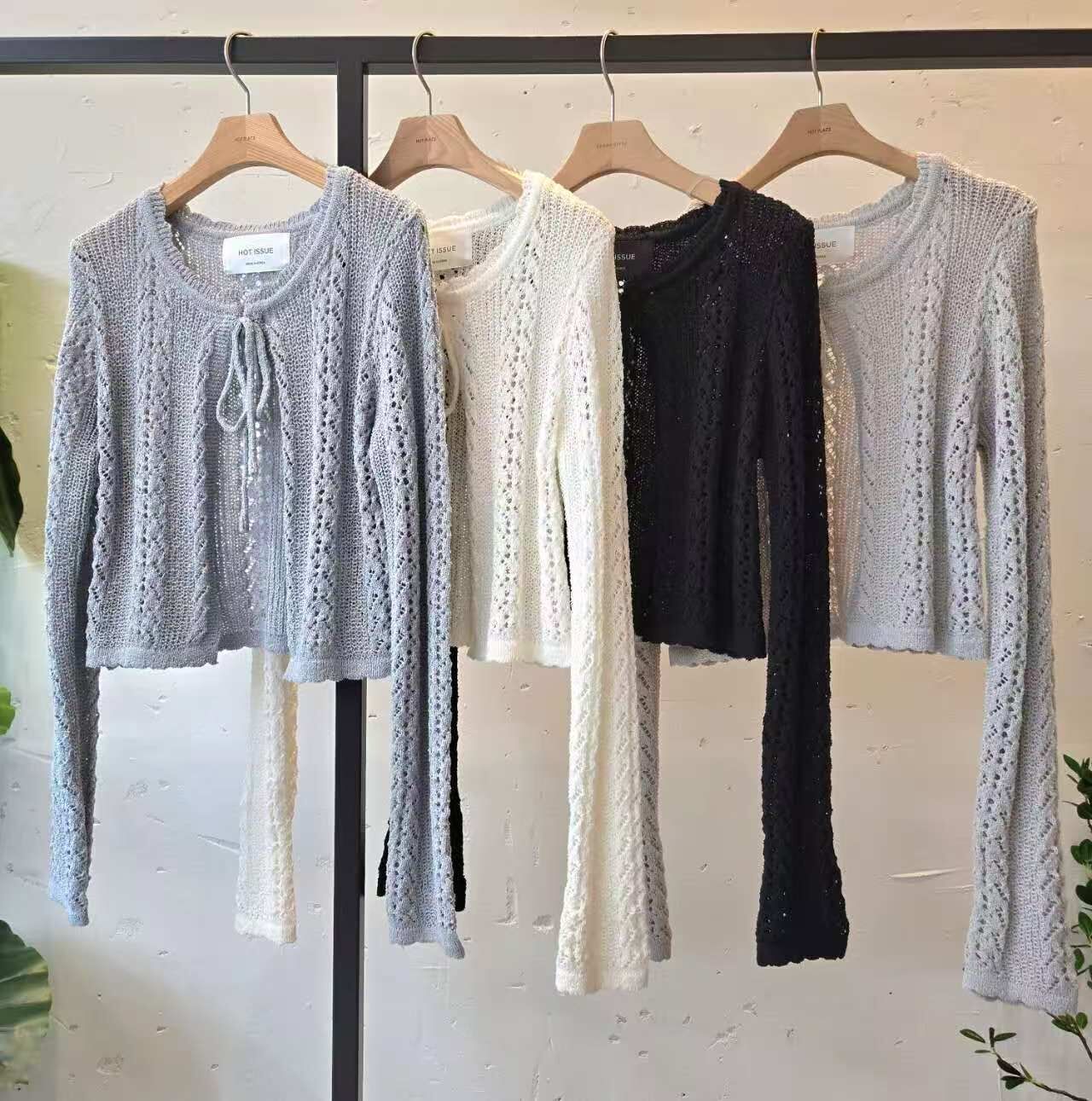 HP6002 麻花針織綁帶小外套