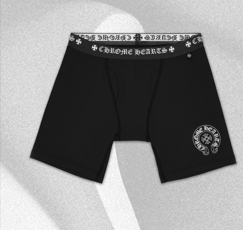 Chrome Hearts 克羅心 經典馬蹄十字 黑白四角褲 內褲 KARINA同款