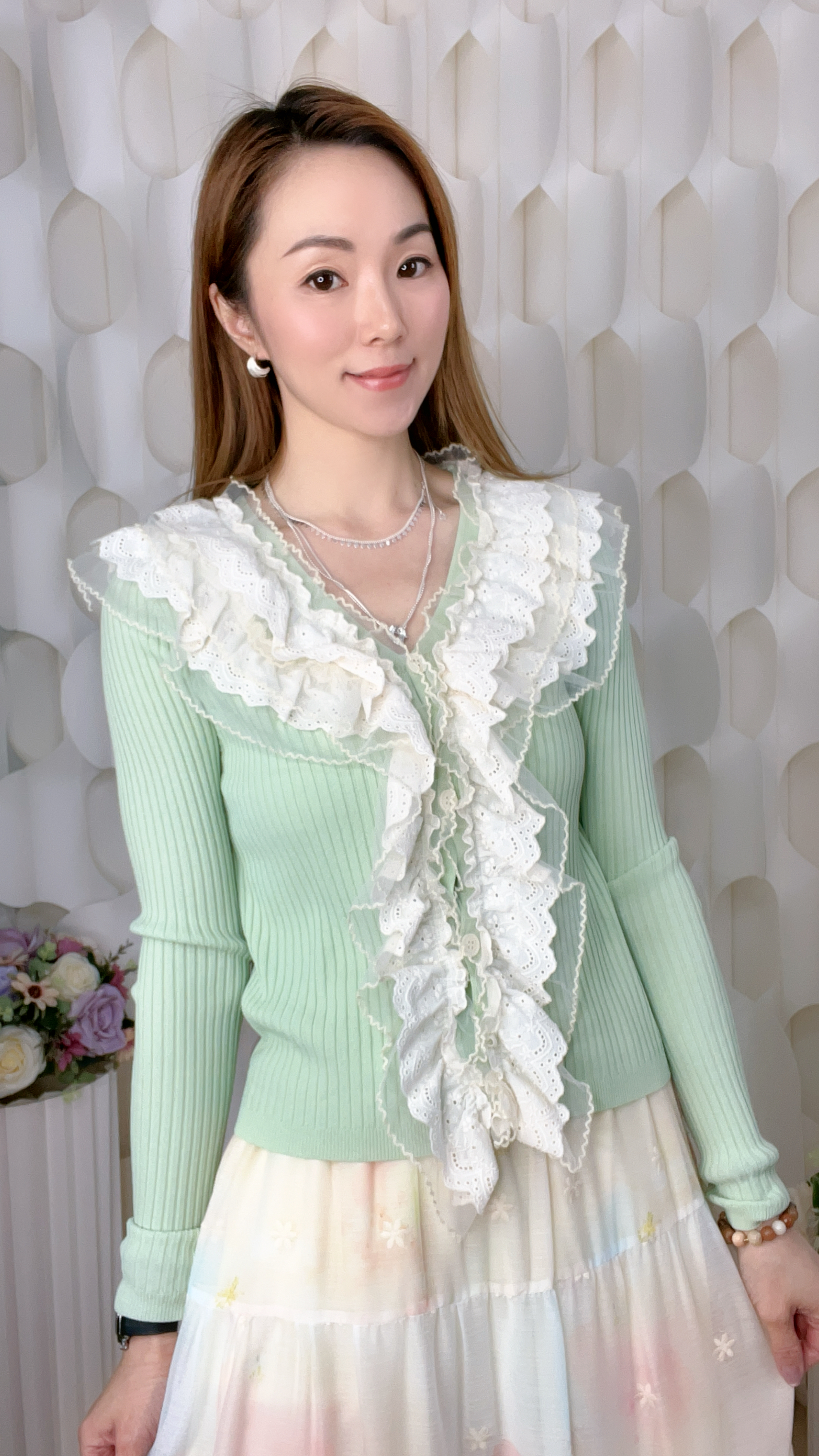 LACE直條針織外套(胸34-38 腰32-38 長20吋)26025 #0704clo