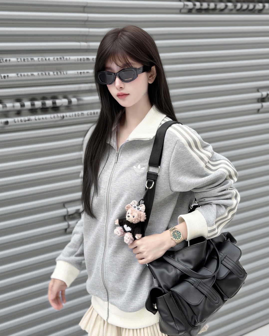ADIDAS ORIGINALS TRACK TOP CLASSIC 立領 針織 運動 外套 灰色