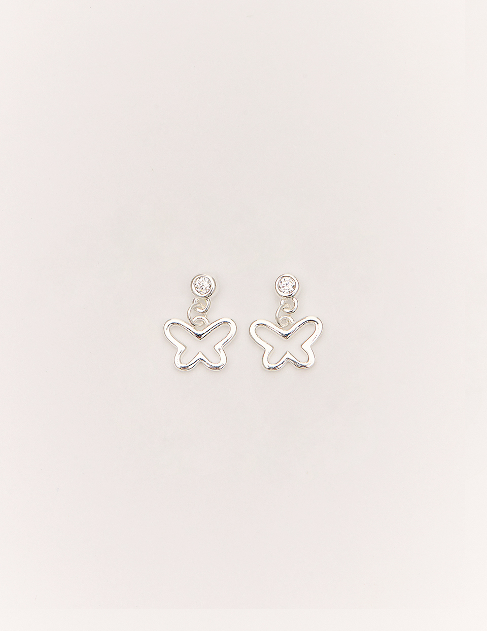 【925純銀】優雅線條蝴蝶 。針式耳環
