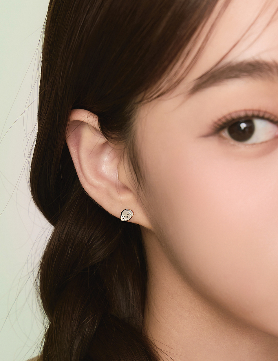 【925純銀】軟萌小狗。針式耳環