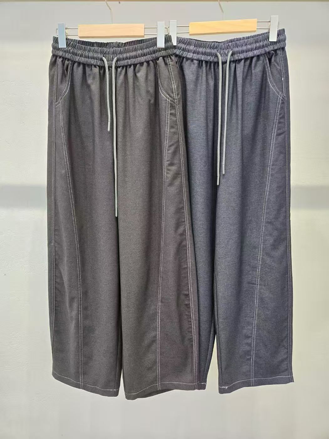 HP6018 抽繩牛仔色舒適闊褲