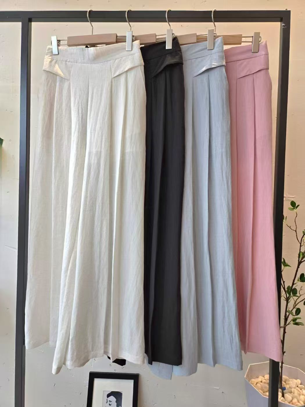 HP6030 打摺肌理感紋路寬褲