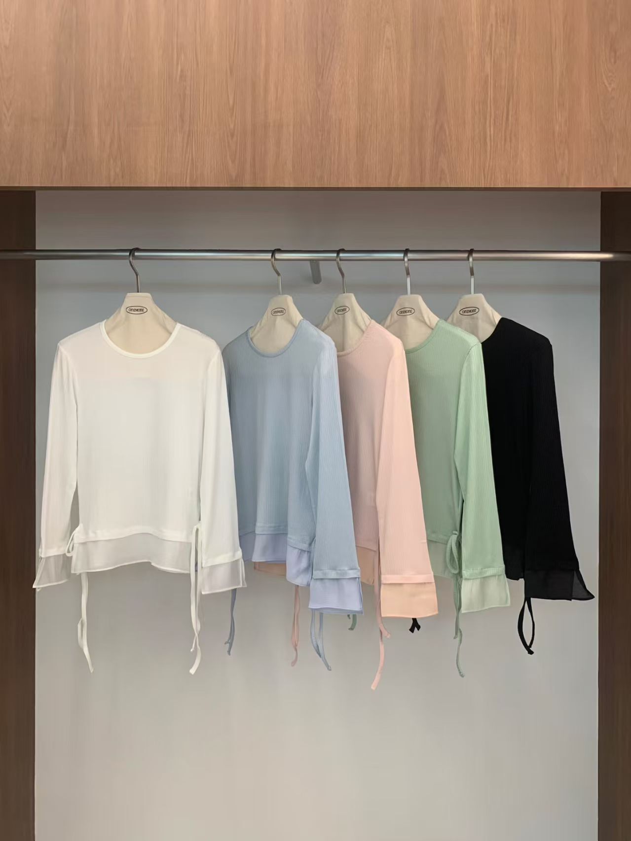 OM6033 拼紗綁繩上衣