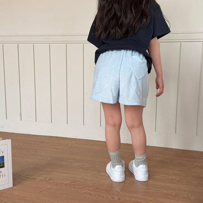 正韓夏NINIBELLO 三色愛心口袋毛巾布短褲