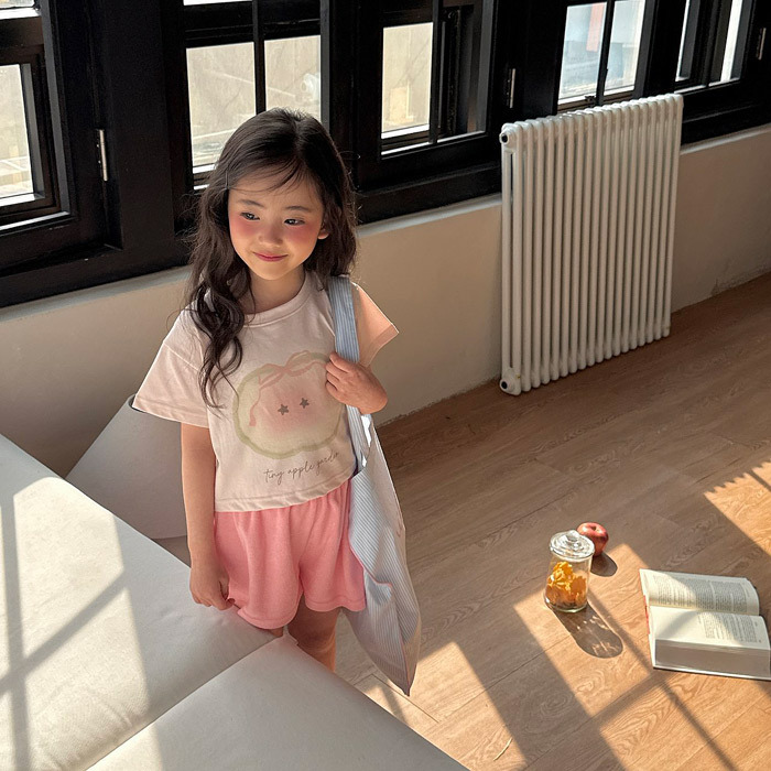 正韓夏NINIBELLO 三色愛心口袋毛巾布短褲