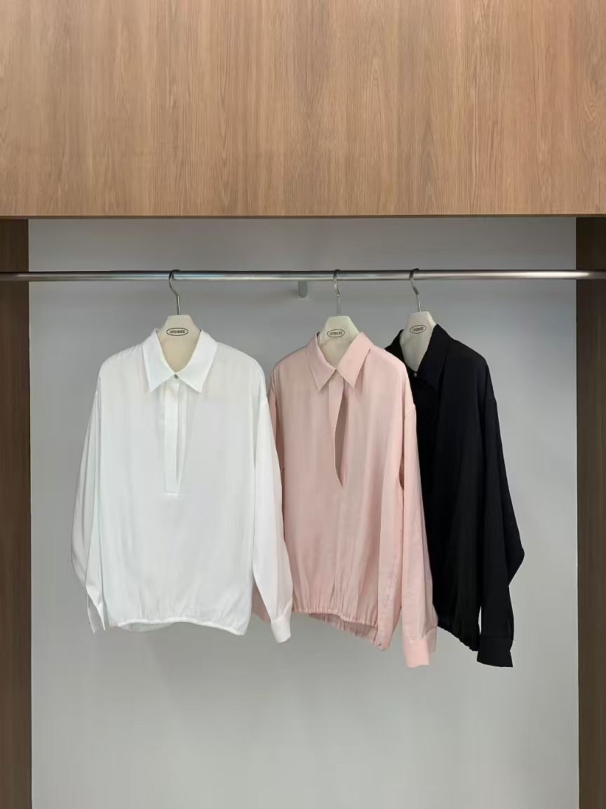 OM6036 束腳反領上衣