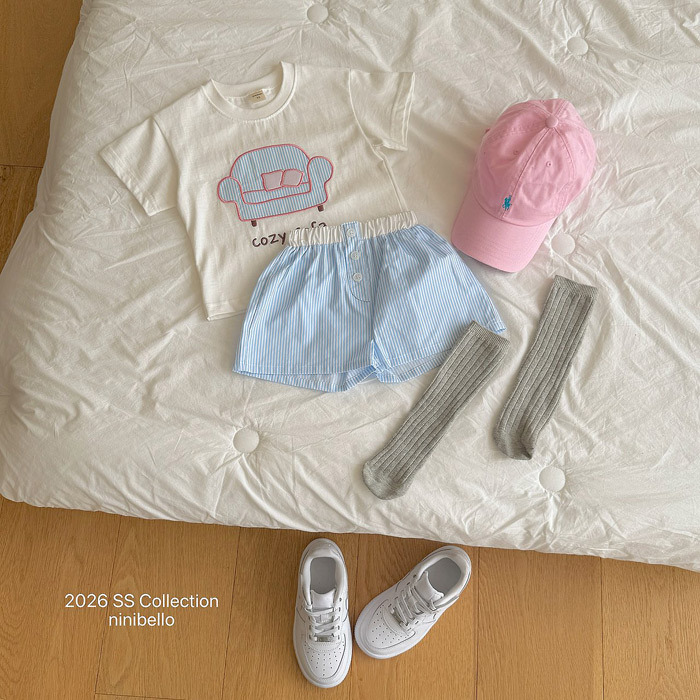 正韓夏NINIBELLO 兩色美式直條短褲